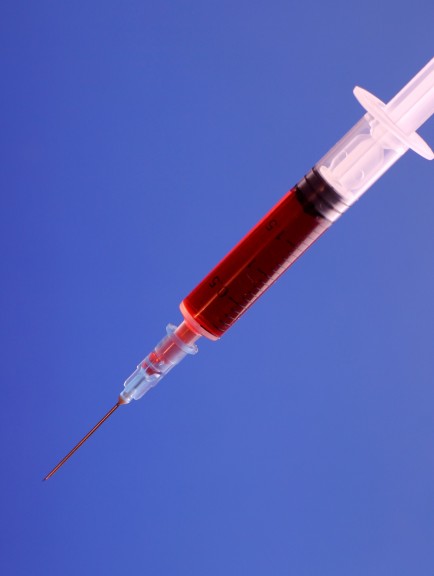 sangue nella siringa