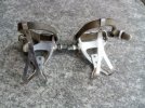 Pedali completi Campagnolo Vintage Eroica puntapiedi con lacci cuoio originali