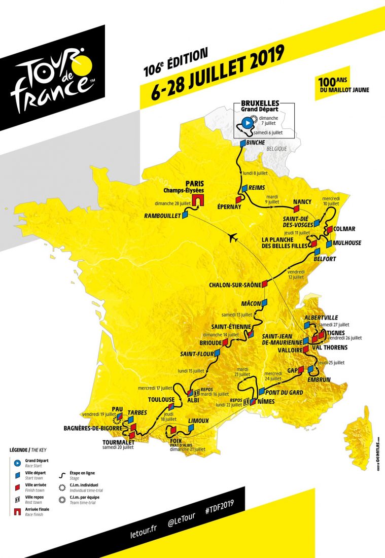 Il percorso del Tour de France 2019